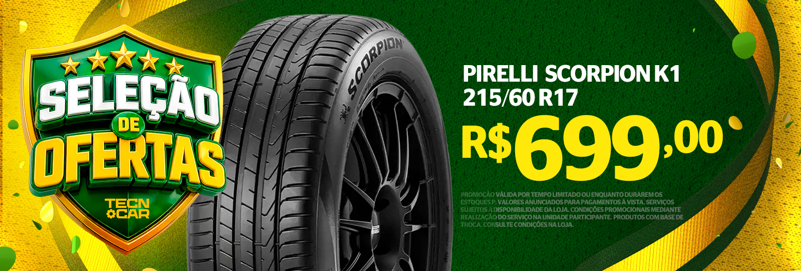 Seleção de Ofertas - Pirelli Scorpion K1 215/60 R17 por R$ 699